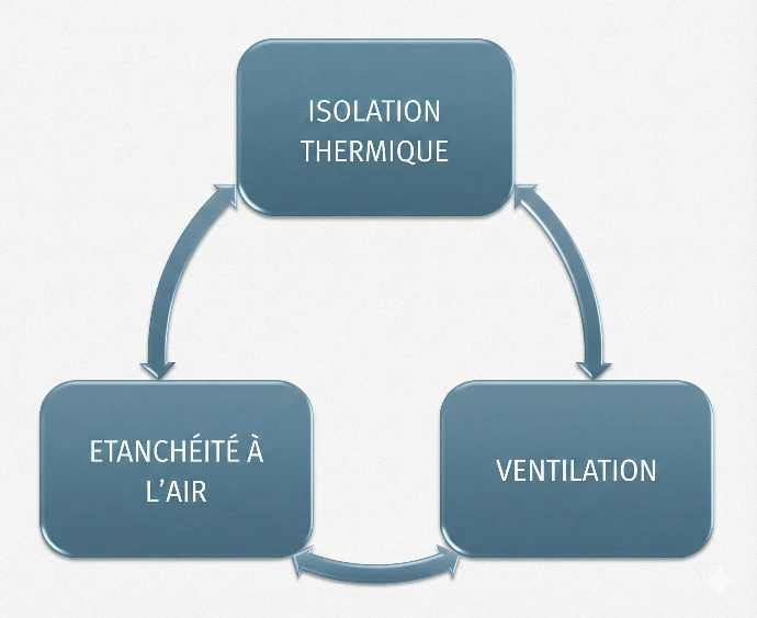 Equilibre ventilation étanchéité isolation